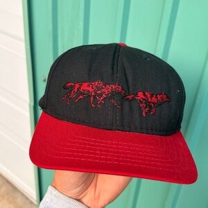 Vintage RED wolf beer 1995 snapback hat made in USA trucker hat BUSCH